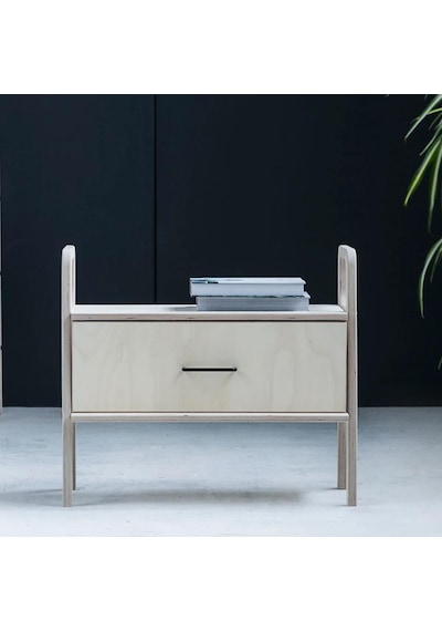 Woodesk Tale, Ahşap, Çekmeceli Natural Renk, 75x65, Komodin,