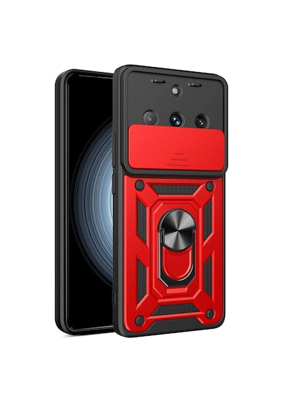 Gld-spt- Newface Realme 11 Pro Kılıf Pars Lens Yüzüklü Silikon - Kırmızı