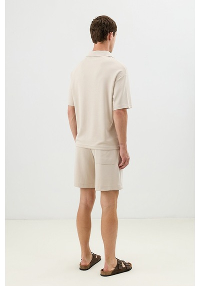 Antioch Polo Yaka Basic T-shirt Taş