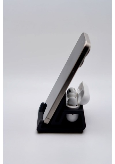 Minimalist Telefon Ve Airpods Standı Masa Üstü Düzenleyici & Organizeri Siyah - 699039823 Siyah
