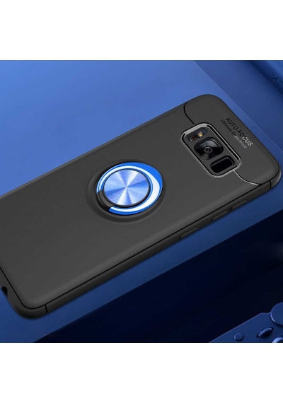 Samsung Galaxy Uyumlu S8 Kilif Yüzüklü Tam Korumali Silikon Kapak 417332609