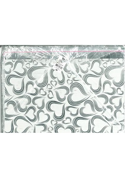 San Metalize Poşet 100 Lü 40x60 Desenli Beyaz