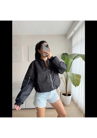 Siyah Bomber Mont - Siyah - Siyah