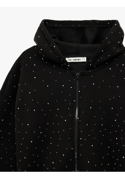 Koton Taş Detaylı Şardonlu Uzun Kollu Kapüşonlu Fermuarlı Sweatshirt Siyah 6sal10412ık Siyah Koton Taş Detaylı Şardonlu Uzun Kollu Kapüşonlu Fermuarlı Sweatshirt Siyah 6sal10412ık Siyah