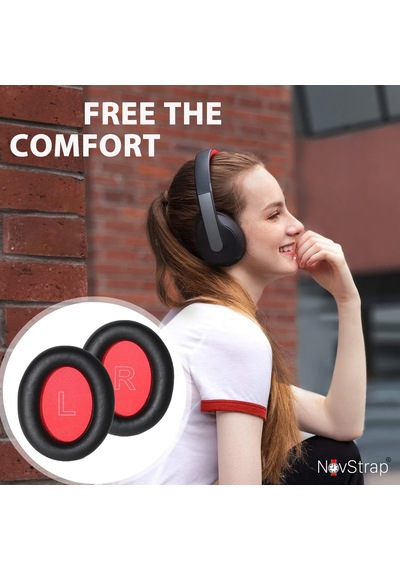 Novstrap Anker Soundcore Life Q10 Q10 Bt İle Uyumlu Kulaklık Pedi Süngeri Yastığı Kırmızı