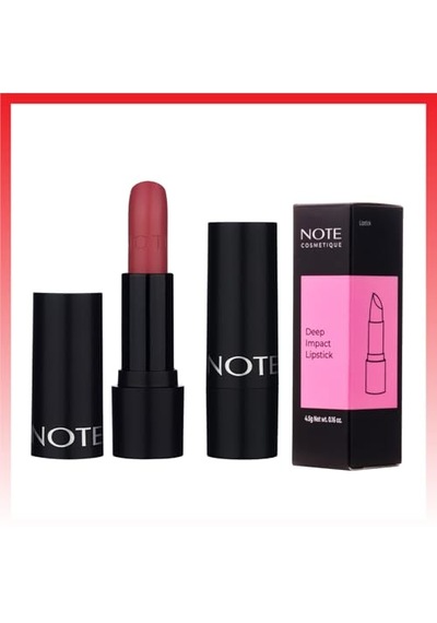 Note Cosmetics Deep Impact Lipstick 04 Terracotta Kremsi Dokulu Yarı Parlak Ruj, Kırmızı 00