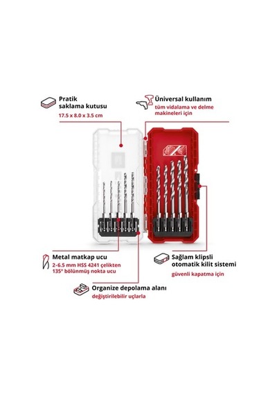 10 Parça Metal Matkap Ucu Seti Hss 4241 Çelik İle Yüksek Performans