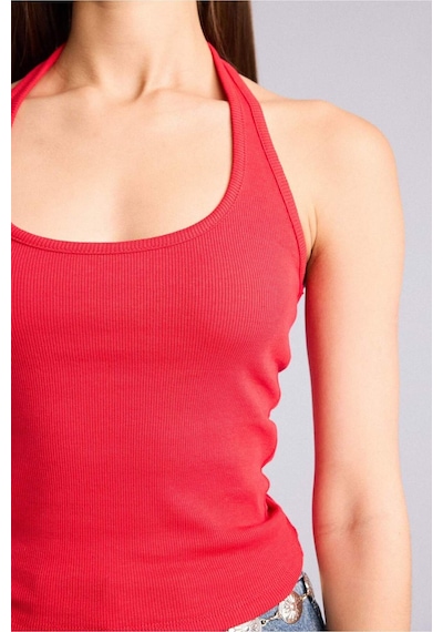 Defacto Fıtted Halter Yaka Fitilli Kaşkorse Atlet H8088ax26smrd51 Kırmızı-rd51