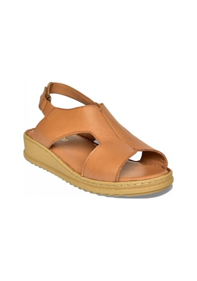 Fox Shoes Y555040903 Taba Hakiki Deri Comfort Ortopedik Taban Kadın Sandalet Taba