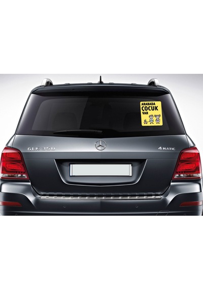 Arabada Çocuk Var Sticker - Araba Oto Cam Sticker - 00289 15x13 Cm