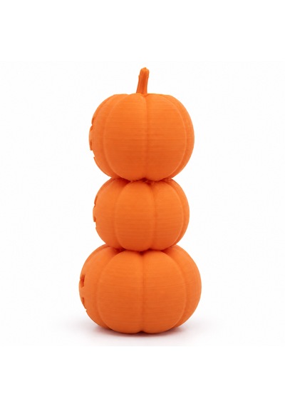 Üçlü Balkabağı Kulesi Cadılar Bayramı Dekoru 15 X 7 Cm 3d Baskı Masa Süsü Turuncu