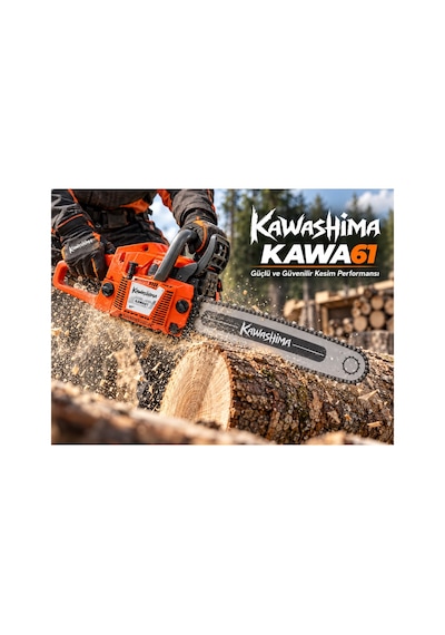 Algaride Kawashima Kawa61 Benzinli Motorlu Testere 61.5cc 3.9hp 2.9kw 60 Cm Uyumlu 3/8 Zincir Profesyonel Kesim Motoru