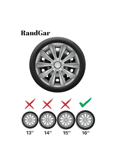 Daewoo 16 İnç Jant Kapağı 4 Adet Gri G119 Rand