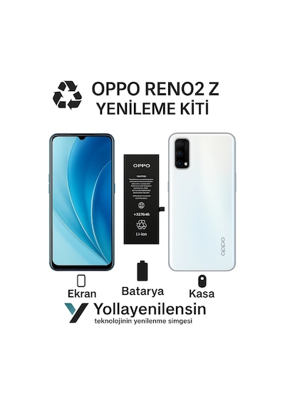 Oppo Reno 2z  Kiti Ekran + Batarya + Arka Kasa e Eş Değer Kalite Parçalar