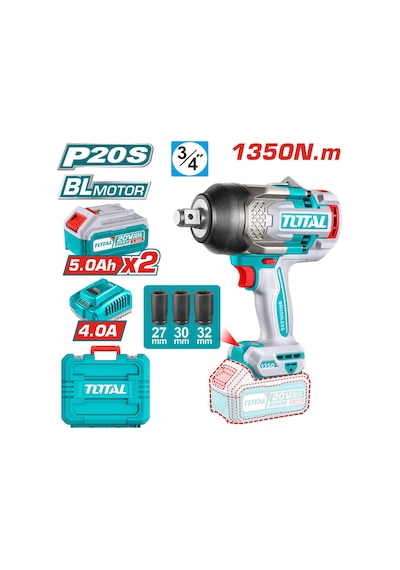 Total TIWLI20135E Li-ion Akülü 1350 NM Somun Sökme Makinesi