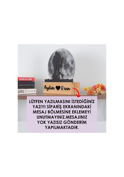 Led Işıklı Pleksi Dolunay Kişiselleştirilebilir Biblo Ametist Öpüşen Sevgili Anahtar Askılığı Gri - 737347088 Gri