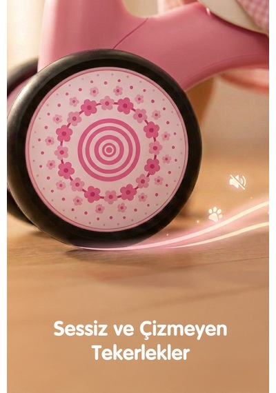 Işıklı Ve Müzikli 4 Tekerlekli İlk Denge Bisikletim Pembe