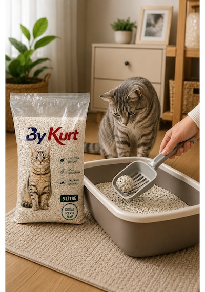 Kedi Kumu Bentonit Topaklanan Koku Kontrollü Tozsuz 5 Litre