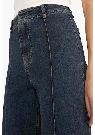 Defacto Culotte Yüksek Bel Uzun Jean Yıkamalı Pantolon F5537ax25aunm34 Mavi-nm34