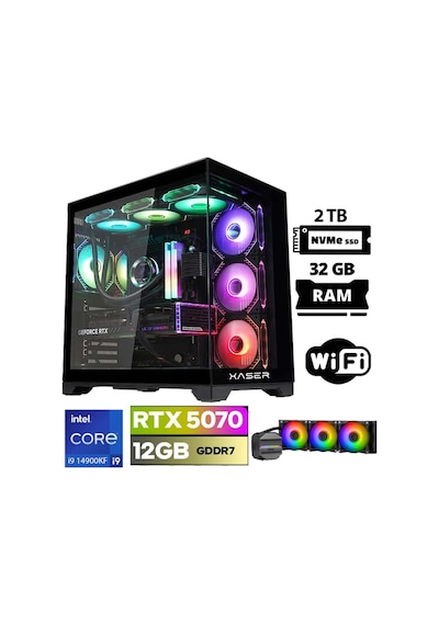 Xaser Lexus X150 i9-14900KF 32 GB 2 TB M.2 NVMe SSD 12 GB RTX5070 Free Dos Masaüstü Oyuncu Bilgisayarı