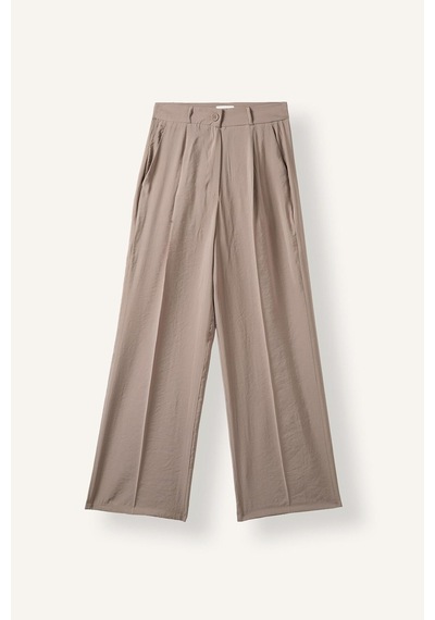 Defacto Wide Leg Cepli Yüksek Bel Geniş Paça Akışkan Pantolon I5523ax26aubg647 Bej-bg647