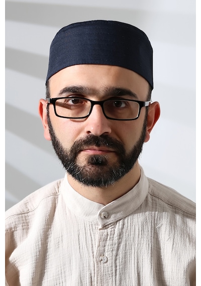 Osmanlı Arma Desenli Kalıp Kumaş Takke Lacivert