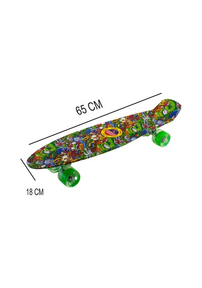 Kaykay 65 CM Şeffaf Işıklı 4 Tekerlekli Çok Renkli