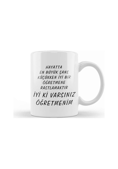 Öğretmen Günü Öğretmene Güzel Söz Kupa Bardak Porselen Karışık