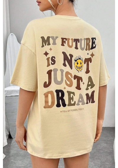 Unisex Is Not Just Tasarım Tshirt Bej