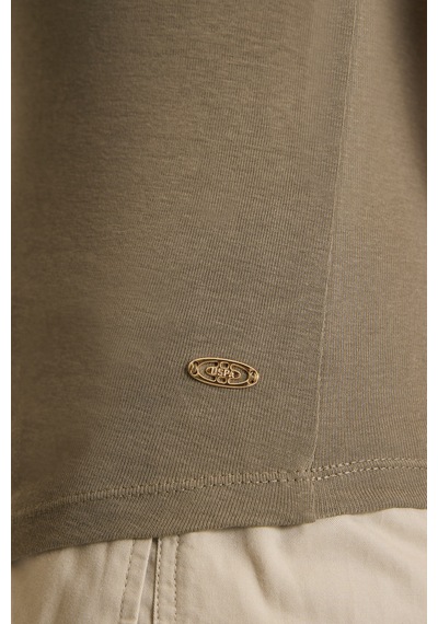 U.s. Polo Assn. Kadın Haki Tişört Basic 50321799-vr027