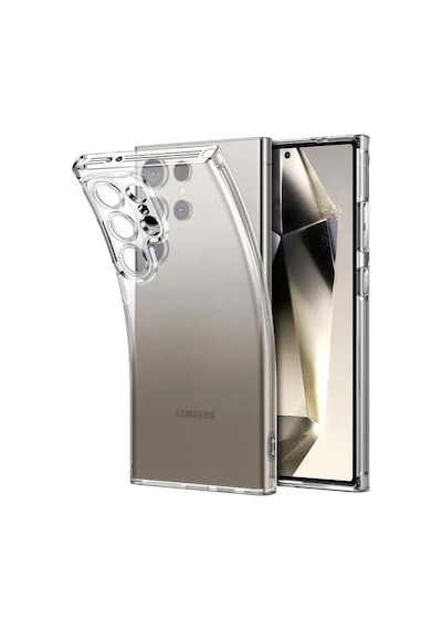 Samsung Galaxy S25 Ultra İle Uyumlu Kılıf Şeffaf Kamera Korumalı Esnek Silikon Telefon Kılıfı Kapak
