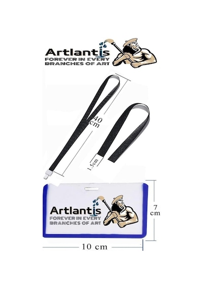 Artlantis Mavi İpli Yaka Kartı 1 Adet Ayarlanabilir Boyuna Asma Kimlik Koruyuculu Pvc Mavi Yaka Kartlığı Seyehat Of