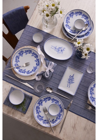 Kütahya Porselen Silva Blu 14 Parça 6 Kişilik Kahvaltı Takımı 417663 Çok Renkli