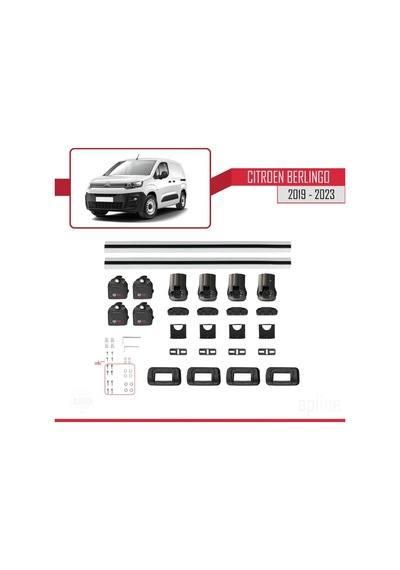 Citroen Berlingo 2019-2023 Arası İle Uyumlu Ace-3 Ara Atkı Tavan Barı Siyah 2 Adet