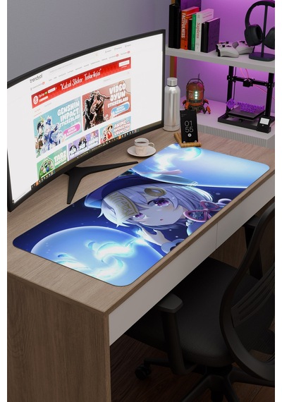 Qiqi Genshin Impact Anime Gacha V1 - 90x40 Xxl Gaming Mouse Pad Fare Altlığı
