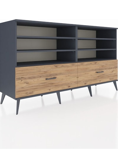 Hyperion Konsol 6 Raflı 2 Çekmeceli 176x44x99 Antrasit-antrasit/ Antrasit-antrasit/çam Hyperion Konsol 6 Raflı 2 Çekmeceli 176x44x99 Antrasit-antrasit/ Antrasit-antrasit/çam