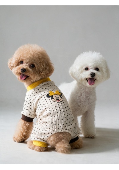 Spotty Sunny Minny Köpek Tulumu Siyah Beyaz Puantiyeli Penye Köpek Pijaması Spotty Sunny Minny Köpek Tulumu Siyah Beyaz Puantiyeli Penye Köpek Pijaması