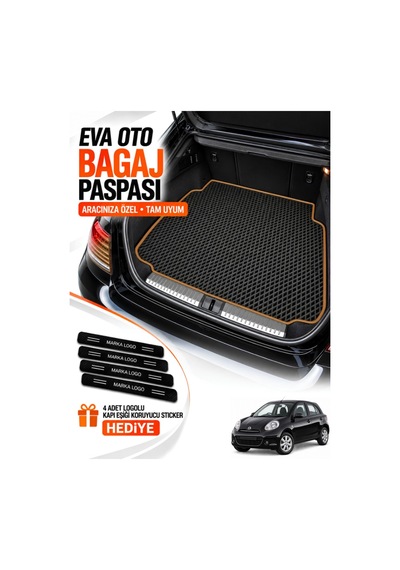 Nissan Micra 2010-2016 Uyumlu Eva Bagaj Paspası Araca Özel Siyah-taba