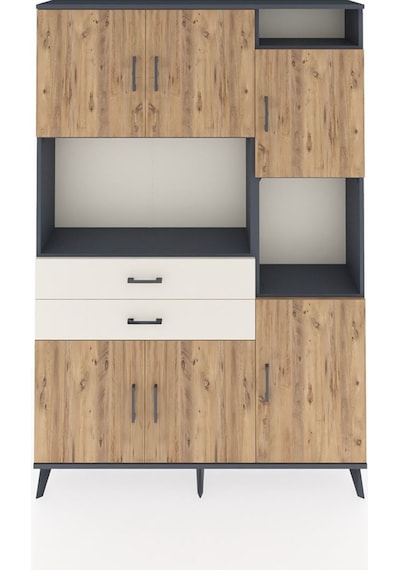 Arges Dolap 9 Raflı 2 Çekmeceli 6 Kapaklı 132x30x195 Antrasit... Antrasit Arges Dolap 9 Raflı 2 Çekmeceli 6 Kapaklı 132x30x195 Antrasit... Antrasit