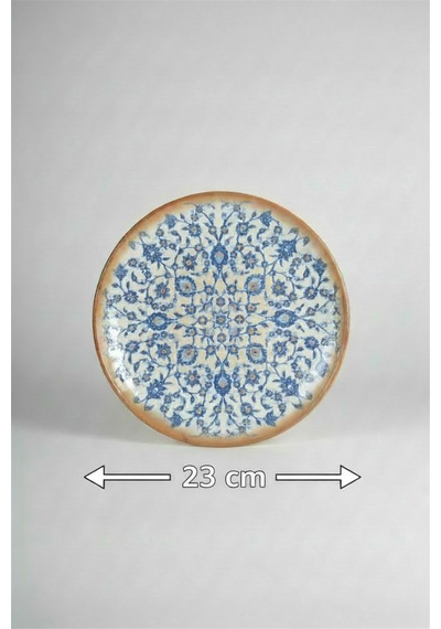 12'li Valencia Servis Tabak 23cm Dijital Tiara-a Rinart Krem