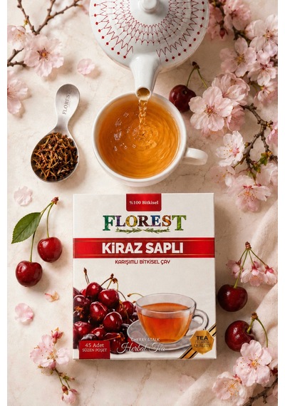 Kiraz Saplı Karışımlı Bitkisel Çay 45'li Süzen Poşet Rezene Lavanta Papatya İçerikli - 890409072
