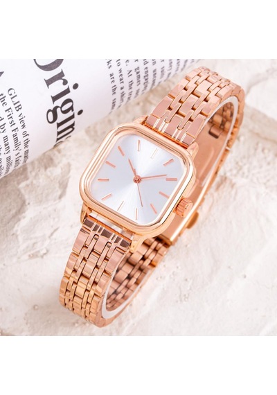 Saattino St-304297 Rose Küçük Kare Kasa Vintage Retro Kadın Kol Saati