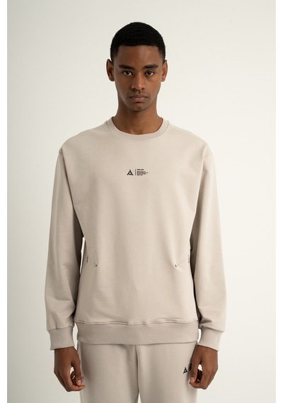 Airlife Sports Club Sz 3 Erkek Sıfır Yakalı Sweatshirt Taş