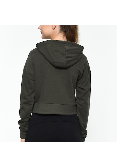 Hummel Rayce Kadın Baskılı Kapüşonlu Sweatshirt Haki