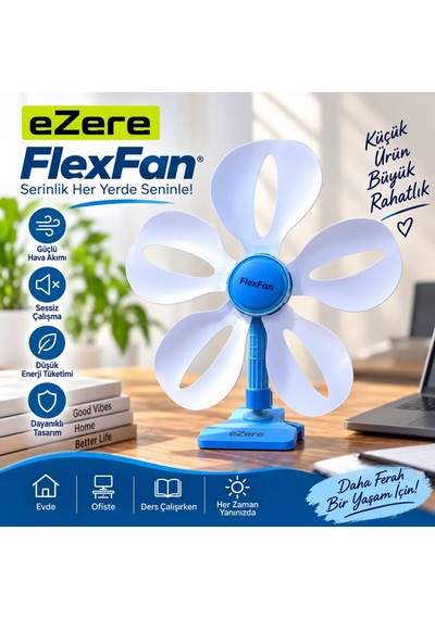 Ezere Flexfan Klipsli Elektirikli Vantilatör Ev Ofis Mini Fan- 5775
