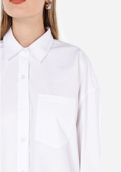 Colin's Colins Relaxed Fit Shirt Neck Düz Kadın Beyaz Uzun Kol Gömlek Cl1070174 Q1.v2 Wht Beyaz