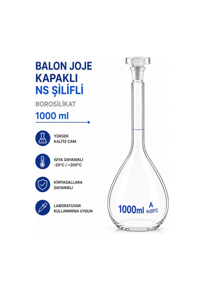 Balon Joje Kapaklı Ns Şilifli Borosilikat 1000 Ml