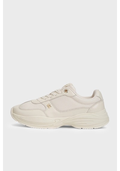 Tommy Hilfiger Logolu Deri Sneaker Ayakkabı Kadın Ayakkabı Fw0fw09413 Aeo Bej