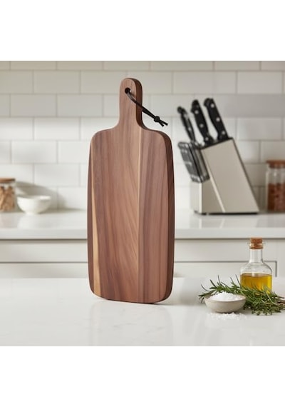 Tr Ahşap Servis Tepsisi 45x15 Cm Uzun Ve Ince Doğal Ahşap Sunumluk Fincan Bıçak Baget Ekmek Meze Ve Şarküteri Tab Diğer