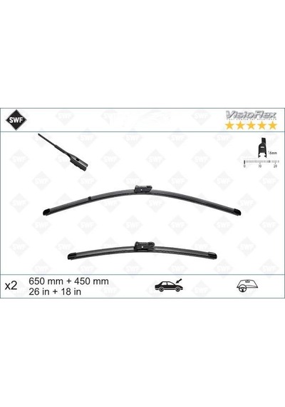 Volkswagen Golf 7 Ön Silecek Seti Muz Tipi 2013-2020 Swf